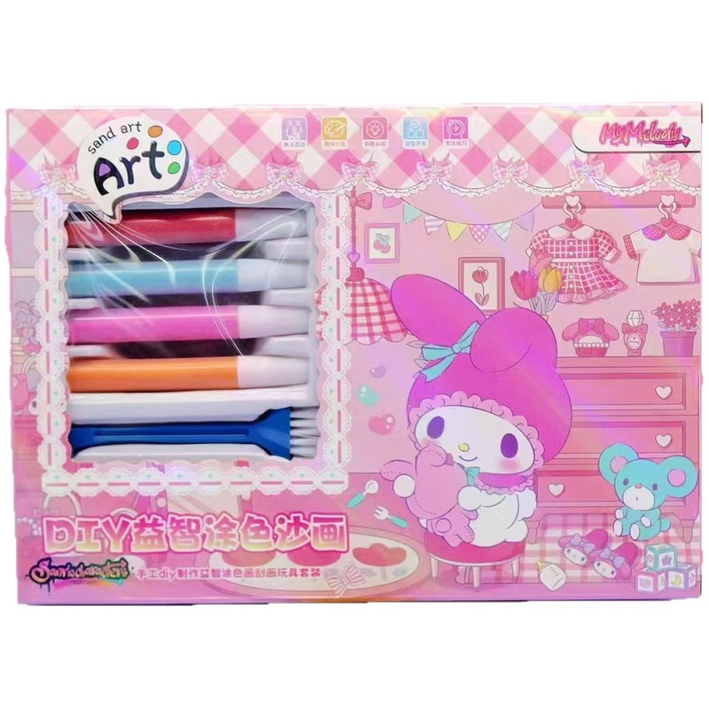 砂絵 DIY 教育ぬりえ砂絵セット子供のかわいい漫画 4 色箱入りカラフルな砂のおもちゃ誕生日ギフト|undefined