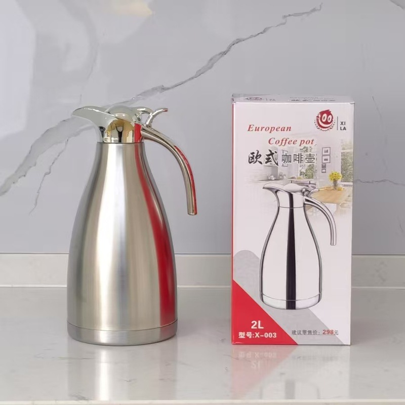 European coffee pot stainless steel 2L large capacity commercial hotel restaurant special kettle teahouse gift wholesale