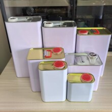 批发铁桶4L5L5.5L方形马口铁化工桶涂料包装桶固化剂化学试剂铁桶