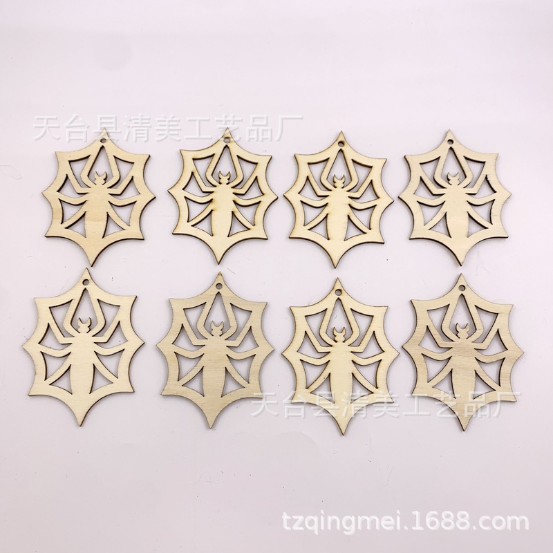 80*60mm araña octogonal colgante de hoja de madera DIY decoración colgante de hoja de madera 10 piezas en un paquete