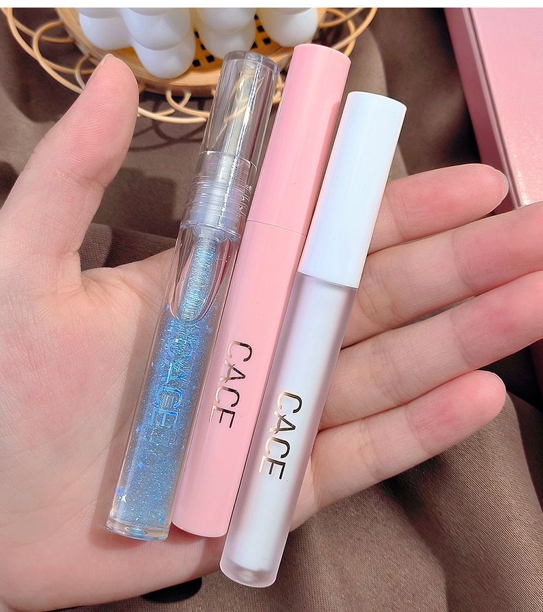 CACE Pink Party Lip Makeup Set 6 Pieces: Transparent Lip Gloss, matte Lip Paste, Moisturizing Lip Lotion, and comes with a necklace undefined