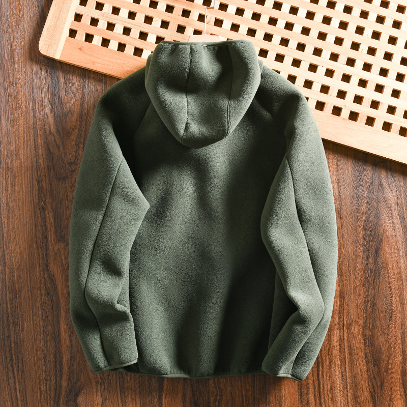 Giacca con cappuccio in pile da uomo autunno inverno calda_voghion.com