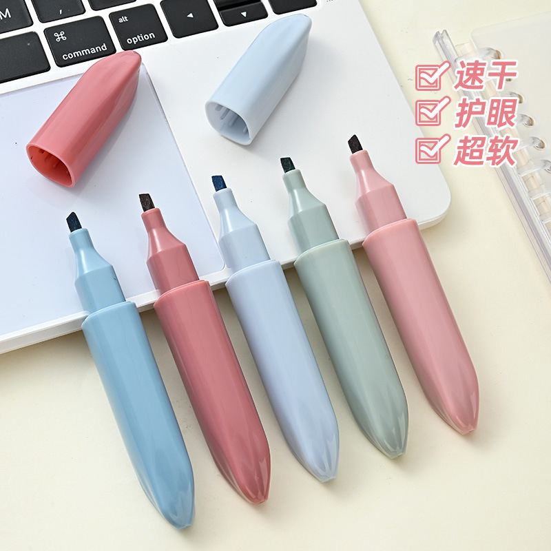 Gran capacidad resalte pluma de alto aspecto Monet color super suave cabeza mano cuenta pluma conjunto estudiante graffiti clave marcado pluma