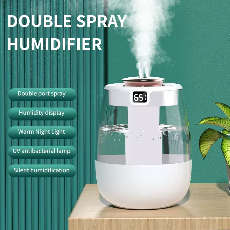 Air humidifier跨境加湿器大雾量双喷数显家用卧室加湿器小型定制