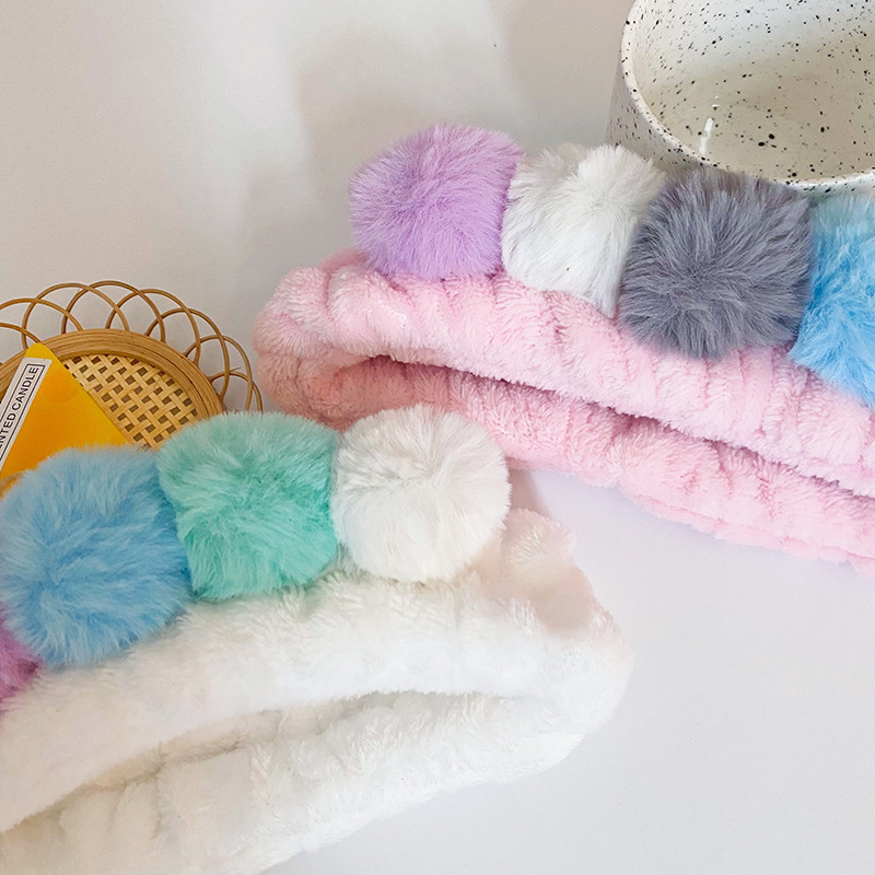 Cocoa amor bola de peluche banda pelo máscara lavado maquillaje dulce dibujos animados espíritu antiguo