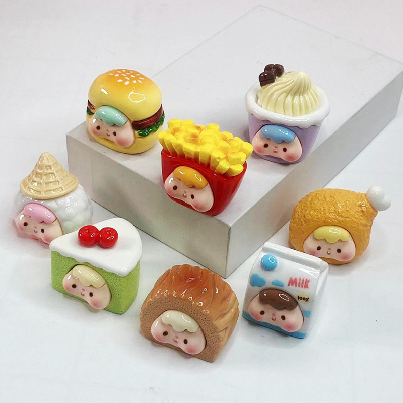 トレンディなクリエイティブ漫画コンビニエンスストア食品おもちゃ子供 diy かわいいキーホルダーペンダント車の樹脂装飾品|undefined