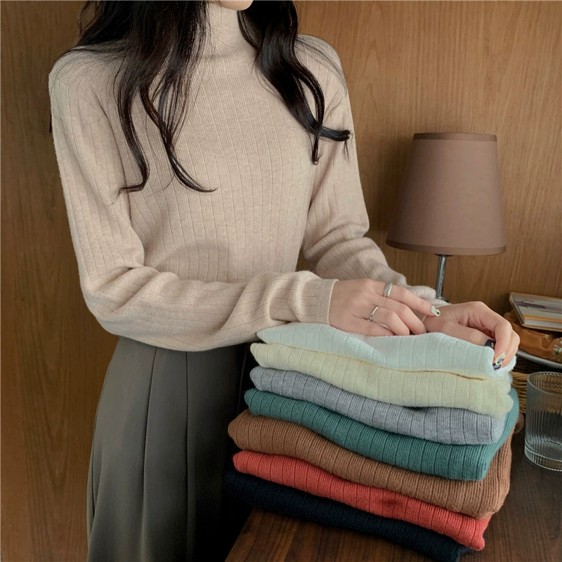 Реальная цена реальная цена осень и зима новый трикотажный свитер с половинным вырезом женский свитер с длинными рукавами