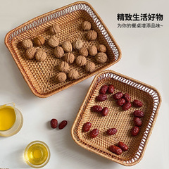 Vietnamese rattan hand-woven tea table fruit and snack tray picnic fruit basket storage fruit snack multi-purpose basket