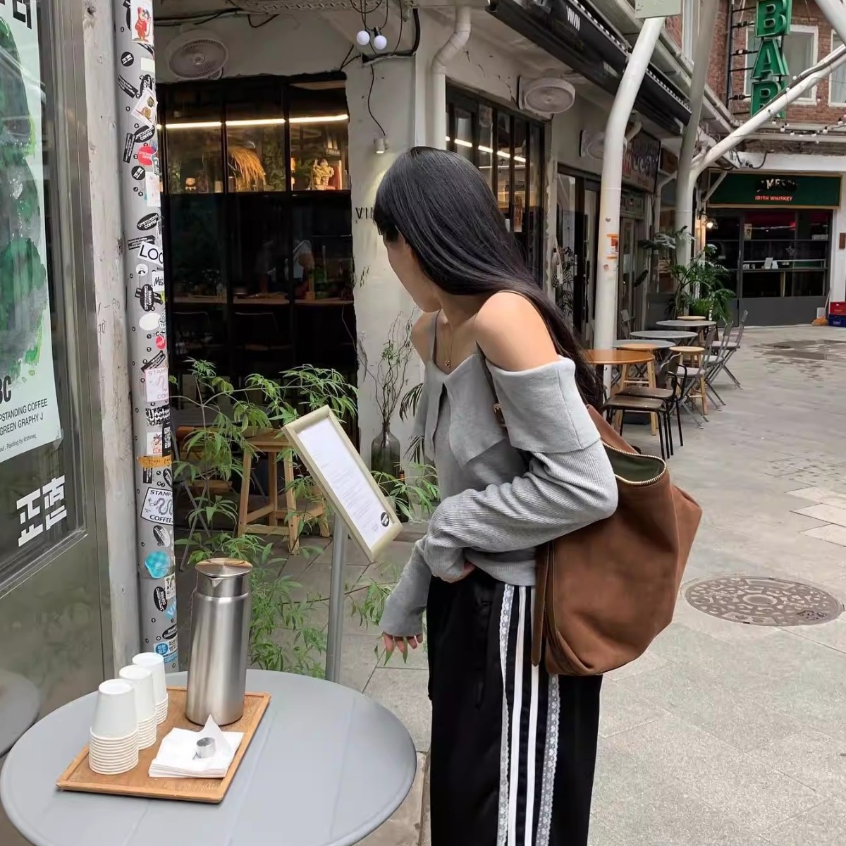 Korean Autumn/Winter New LEME Suede Tote Bag for Women Large Capacity Underarm Hobo Bag Versatile Shoulder Bag - Thumbnail 4