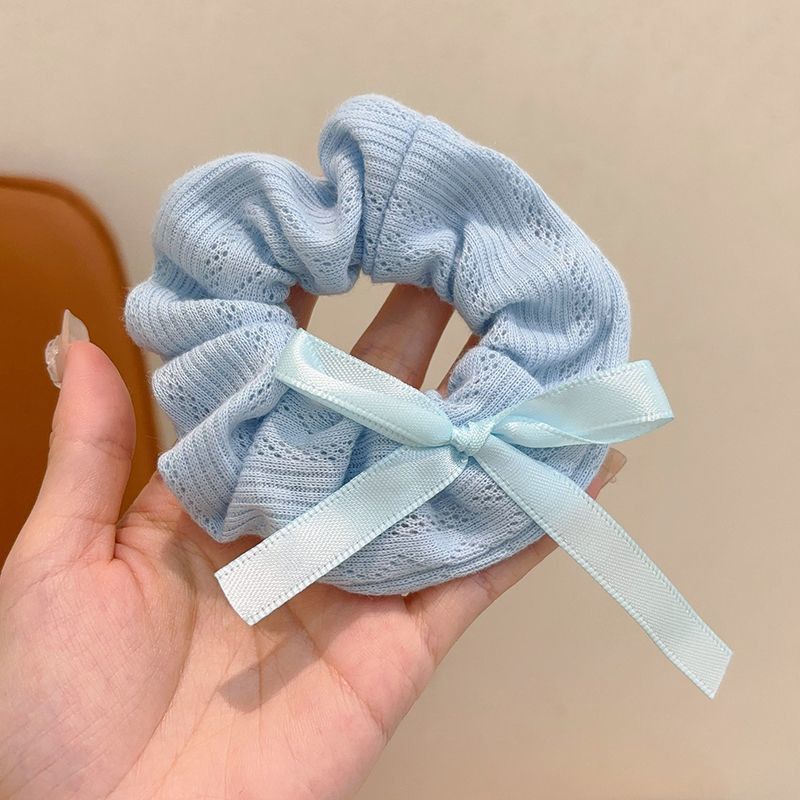 Corbata de pelo de intestino de lunares de crema grande coreana, gomas de goma de cola de caballo suaves para mujer, accesorios para el cabello de bola, accesorios para el cabello, cuerda para la cabeza