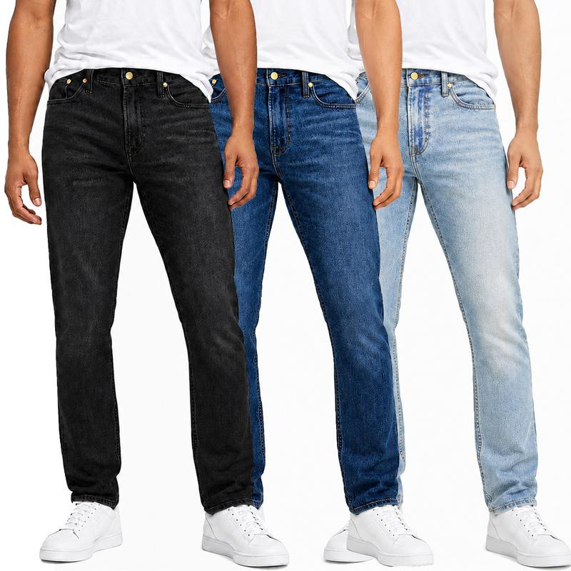 Slim-Fit Skinny Jeans for Men, American Vibe Style, Exclusively for Export, Trendy Casual Men's Pants, European and American Cross-Border Version