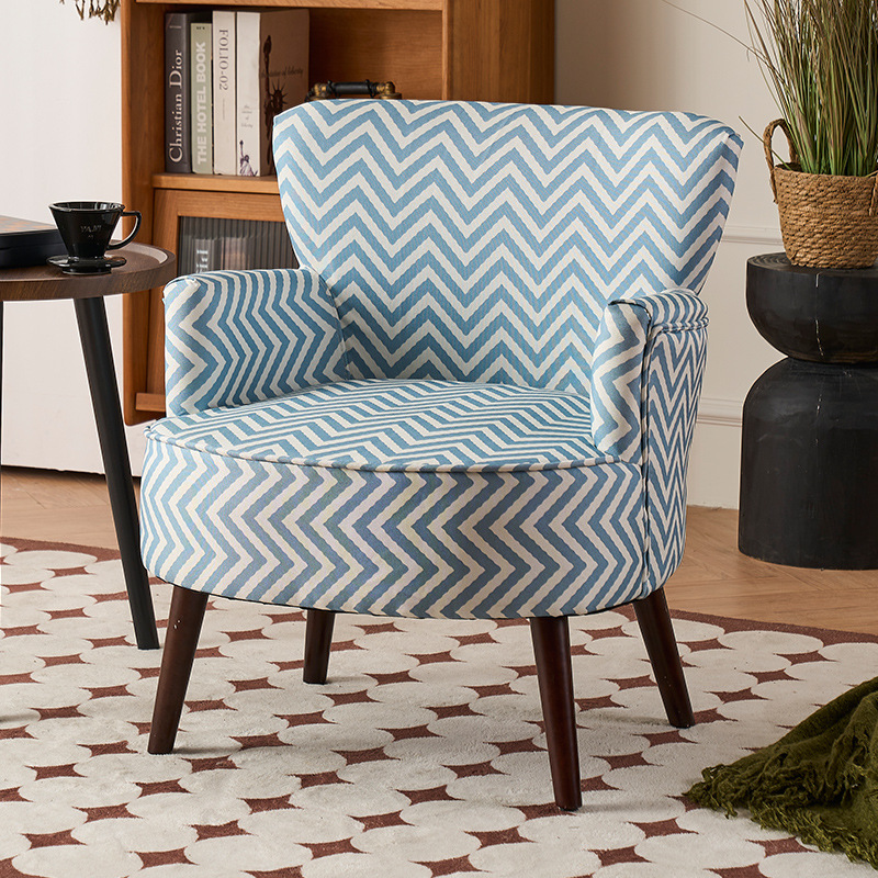 Balcón sala de estar sofá de tela estilo chino estilo americano sofá casual silla de cabecera retró casual silla de sofá