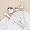 Solid matte tableware stainless steel, set, fork, spoon, increased thickness, 3 piece set