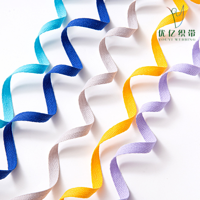 1cm de color algodón herringbone banda de borde de ropa textil casera banda de borde rodante banda de borde de cuello trasero chaqueta cuello prensado banda de borde