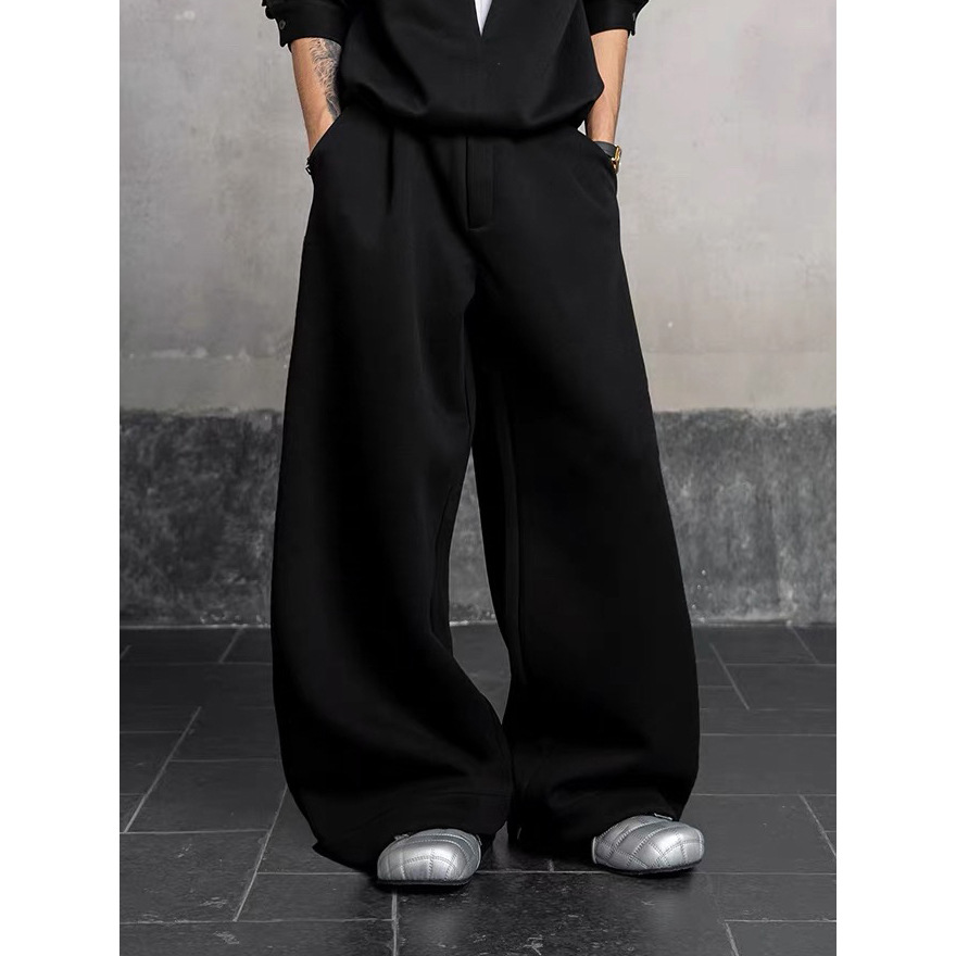 2026 primavera y otoño nuevo hombre moda coreana suelta juego de cuello de polo camiseta pantalones casuales de dos piezas marca de moda hombre