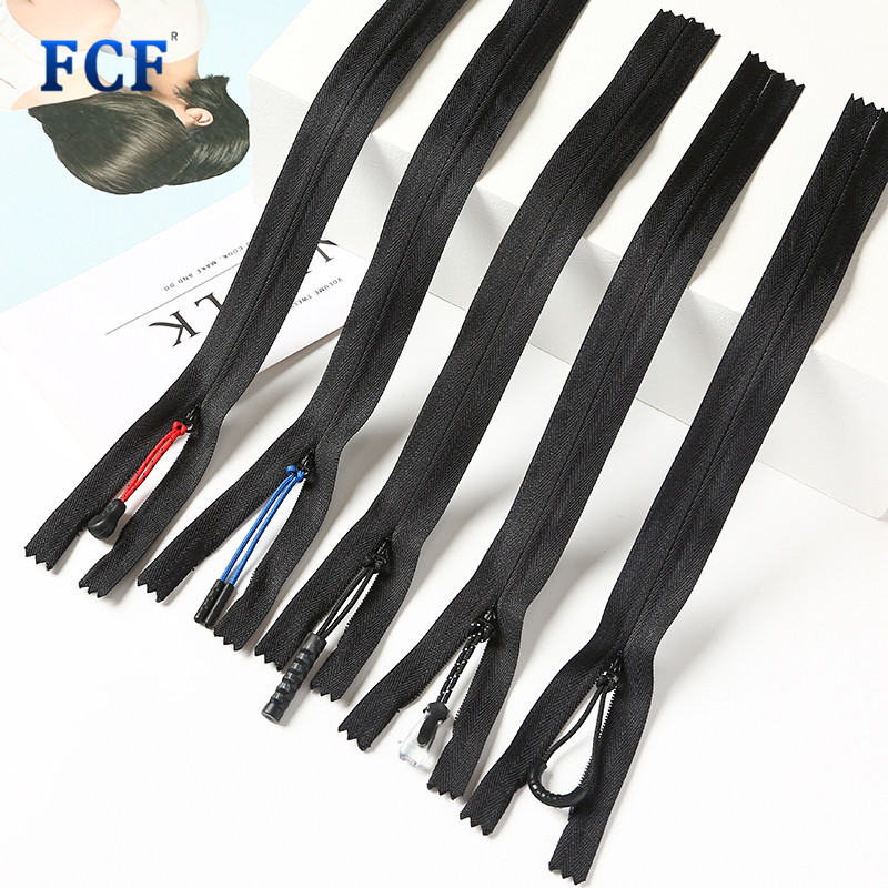 3号布边丝边隐形三角片加PVC拉绳PU拉链过检口袋羽绒服玩具速滑