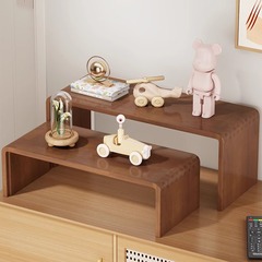 実木U字ブラインドボックス展示棚厚手置物玩具収納階段式展示台デスクトップ棚