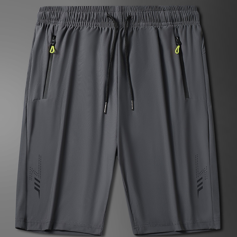 Pantalones cortos deportivos de verano para hombres ropa exterior delgada pantalones de seda de hielo para hombres sueltos ocasionales más tamaño pantalones cortos de secado rápido