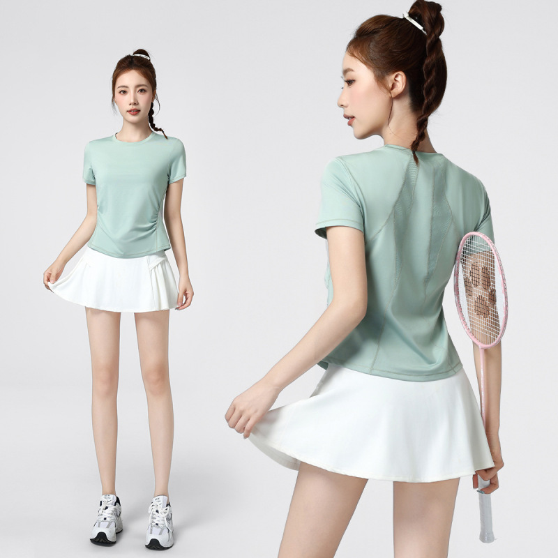 绝美网球服女2025新款夏季运动短裙气质显瘦瑜伽套装专业健身上衣|undefined
