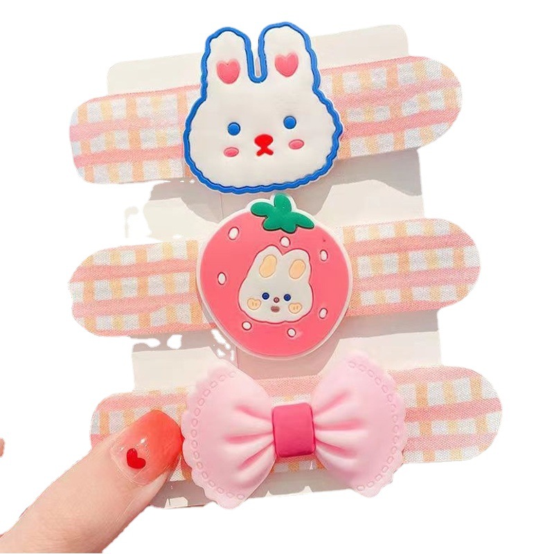 Children's Bangs Velcro Baby's Broken Hair Artifact Finishing Hairpin Girls Cute Flower Hair Posting Does Not Hit Hair