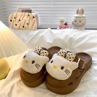 Cute Toe-Toe Slippers for Women, Birkenstock Shoes, Thick-Soled Sandals, Lightweight Half-Slippers, Eva Slippers