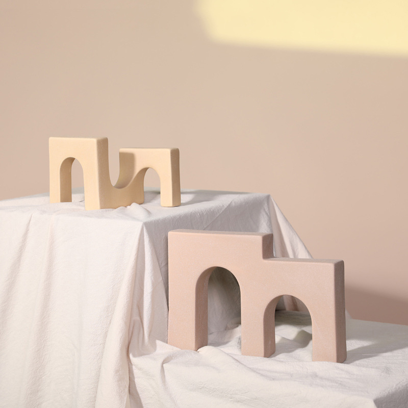 Nórdico moderno geométrico esmerilado de cerámica decoración creativa modelo habitación decoración suave pasillo TV gabinete decoración del hogar