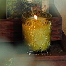 跨境浮雕画扇香薰蜡烛室内卧室持久散香女生礼物生日礼盒香氛蜡烛