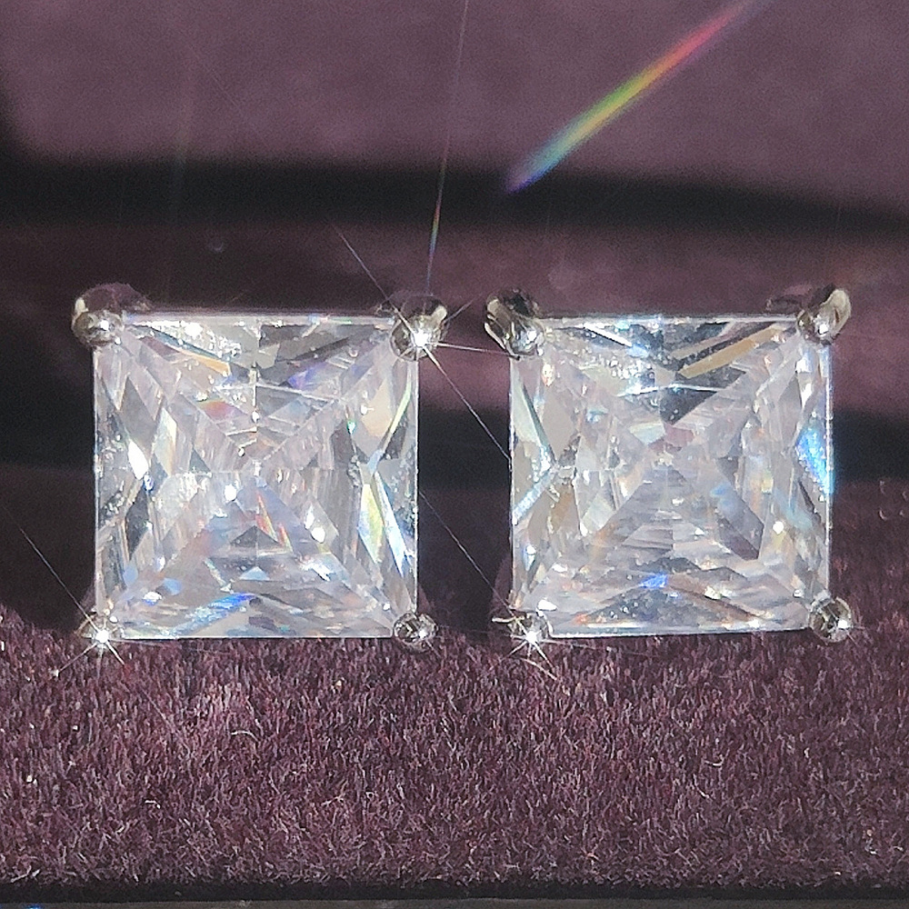 Fashion Geometric Copper Zircon Earrings 1 Pair