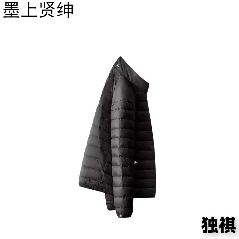 Chaqueta de algodón de plumas ligera y delgada para hombre otoño e invierno 2023 Chaqueta de algodón de gran tamaño con capucha ligera y anti-temporada marca