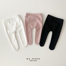 童裤婴儿韩版INS女童宝宝包脚打底裤连体袜裤子甜美连体裤袜打底