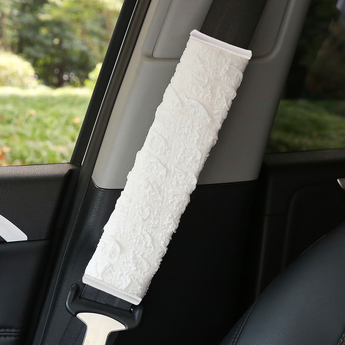 Car Seat Belt Shoulder Cover, Edged Puff Seat Belt Protective Cover, Soft and Comfortable, Factory Direct Sales and Processable