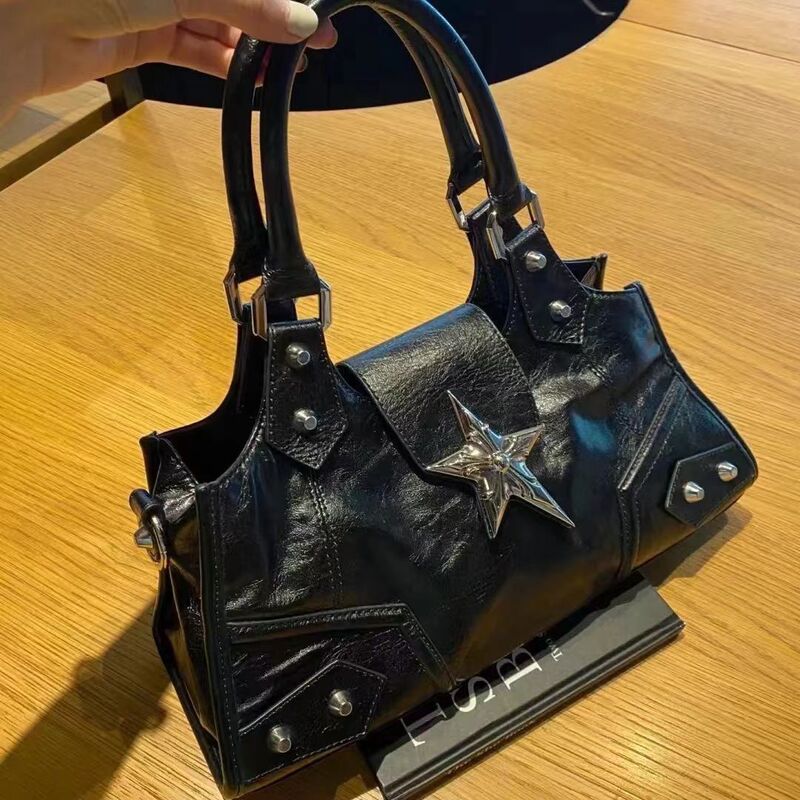 【Wasteland Star Bag】Niche Y2K Hot Girl Motorcycle Bag Punk Underarm Bag Unisex Y2K Single Shoulder Crossbody Bag 【Wasteland Star Bag】Niche Y2K Hot Girl Motorcycle Bag Punk Underarm Bag Unisex Y2K Single Shoulder Crossbody Bag
