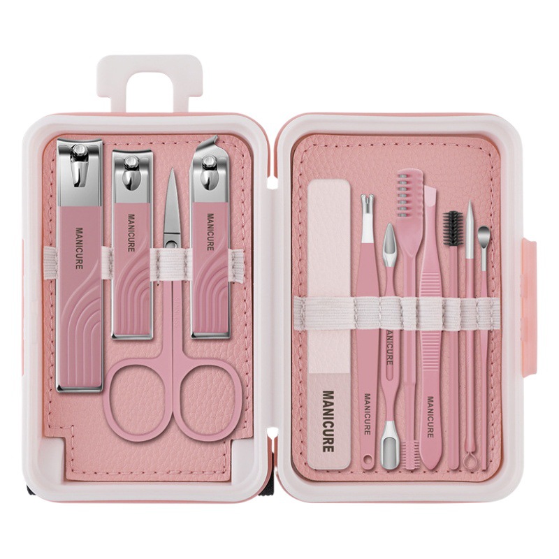 Portable Travel Suitcase Nail Clipper Set 12-Piece Household Stainless Steel Manicure Tools