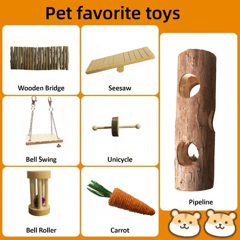 Заводская прямая поставка игрушек для хомяков, товаров для животных, набор игрушек для прорезывания зубов из яблочного дерева, оптовая продажа деревянных игрушек для прорезывания зубов