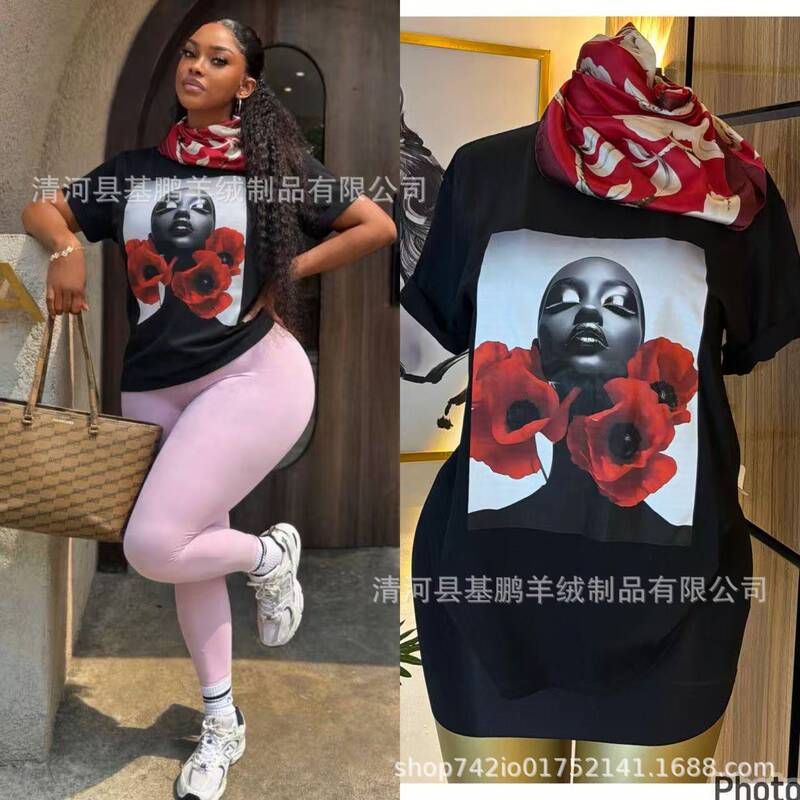 Foreign trade cross-border high street fashion brand original quality women's T-shirts, pure cotton, loose-fitting, short-sleeved, embroidered, loose half-sleeve women's clothing wholesale Foreign trade cross-border high street fashion brand original quality women's T-shirts, pure cotton, loose-fitting, short-sleeved, embroidered, loose half-sleeve women's clothing wholesale