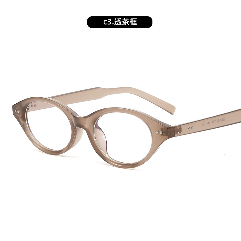 Las nuevas gafas nerd ovaladas anti-luz azul de moda femenina se pueden combinar con miopía, personalidad de moda, gafas planas, monturas de gafas