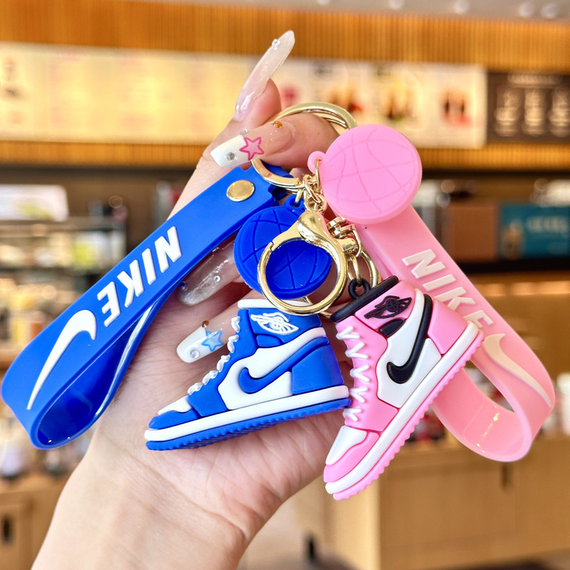 Mini AJ Basketball Shoes Keychain Jordan Three-dimensional Pendant Car Key Chain Ring School Bag Boys Hanging Ornaments