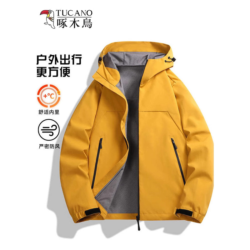 Woodpecker Soft Shell Jacket Men's Spring and Autumn 2025 New Fashion Brand Outdoor Sports Jacket Youth Jacket