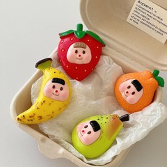 Chu Lele's new 3D three-dimensional cute fruit magnetic refrigerator sticker simulated fruit creative personalized refrigerator sticker decoration