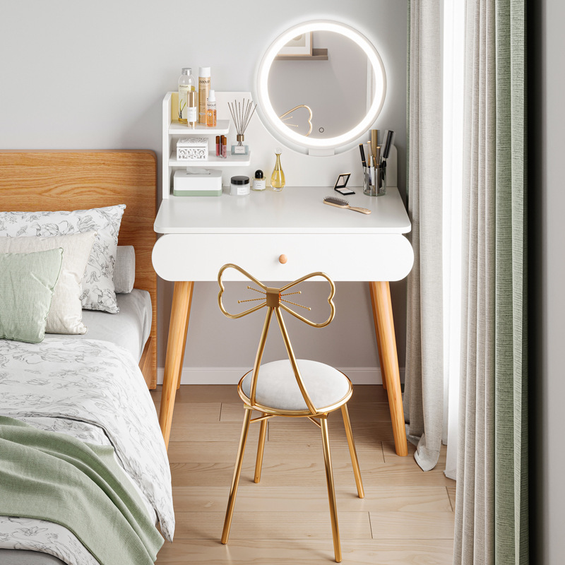 Tocador dormitorio moderno simple pequeño apartamento en línea celebridad ins estilo mesa de maquillaje espejo simple nueva mesa de maquillaje pequeña