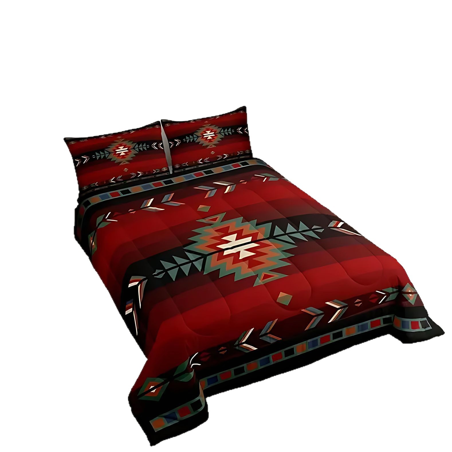 TEMU / JIT impresión digital 3D transfronteriza estilo occidental colcha de cama set fuente de fabricación