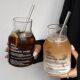 Ins Style Glass Household Drinking Cup Simple Letter Cold Extract Coffee Cup Large Capacity Bubble Tea Suction Cup