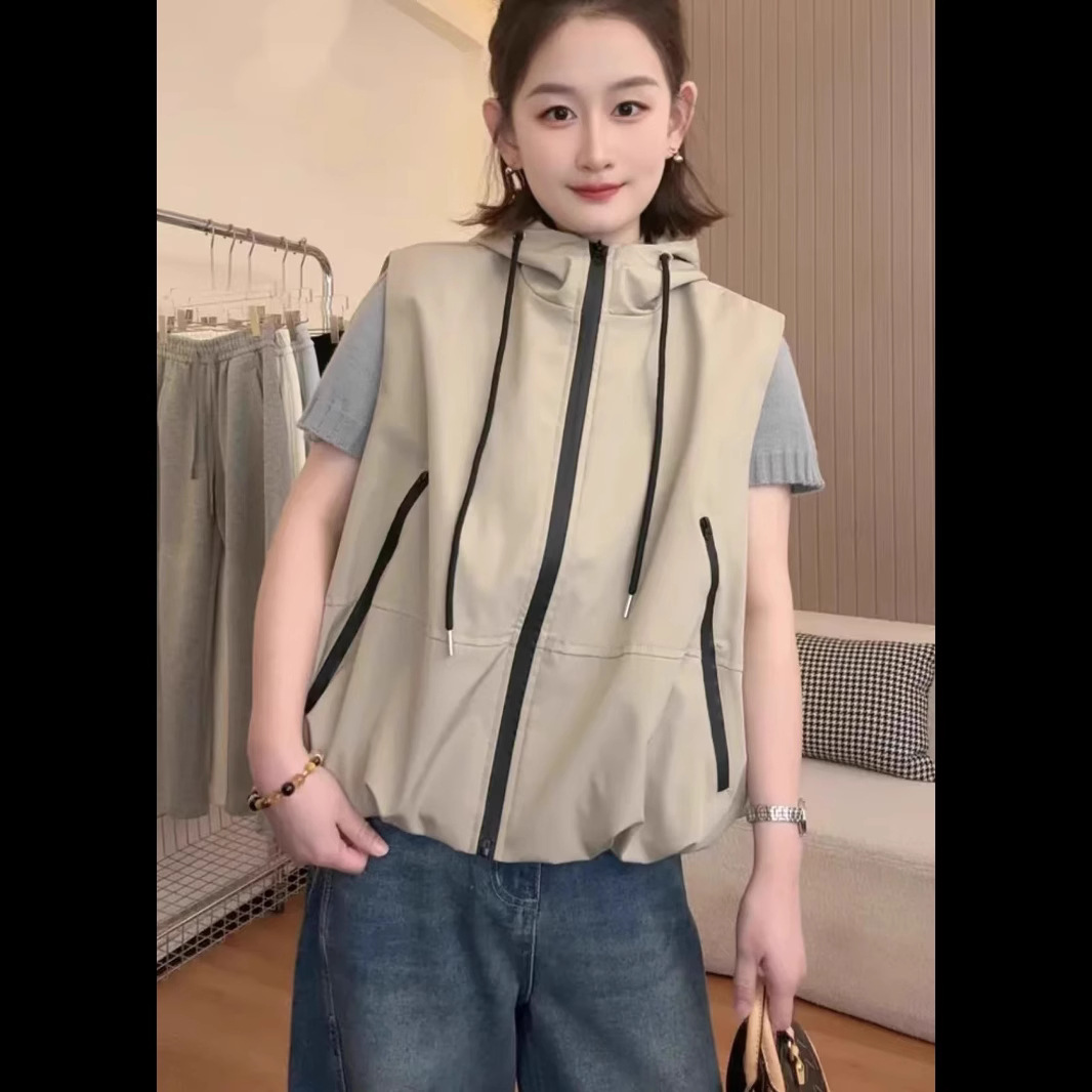 Versatile Loose Vest for Women, Spring and Summer Sun Protection Jacket, Casual Sports Vest, Outdoor Jacket, Thin Vest