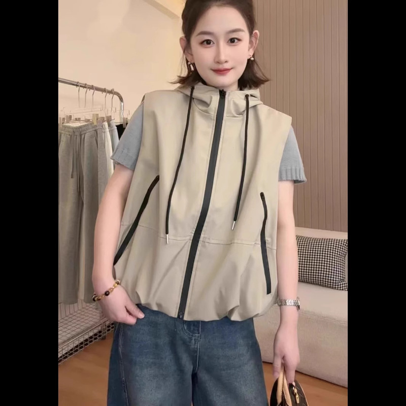 Versatile Loose Vest for Women, Spring and Summer Sun Protection Jacket, Casual Sports Vest, Outdoor Jacket, Thin Vest