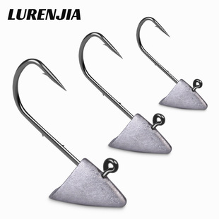 Triangle Lead Hook Boat Hook Reinforcing Root Hook Die Cast Luya T Tail Curly Tail White Striped Horse Mouth Green Slightly Perch
