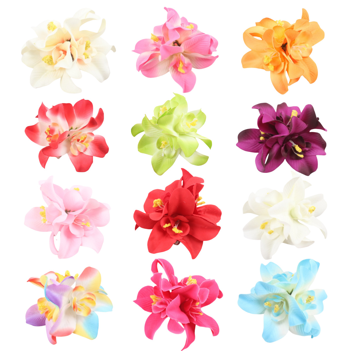 2025 New 3 Orchid Hairpin Bridal Hair Flower Fabric Strong Three-dimensional Chinese Style Toast Clothing Accessories