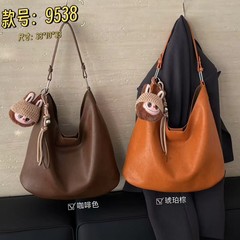 高级感复古休闲简约托特包包女2025秋冬新款真皮大容量单肩斜挎包