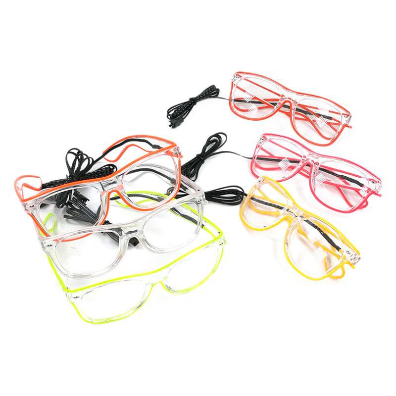Lentes transparentes LED gafas luminosas de noche bar animador luminoso prop fiestas de música gafas flash LED