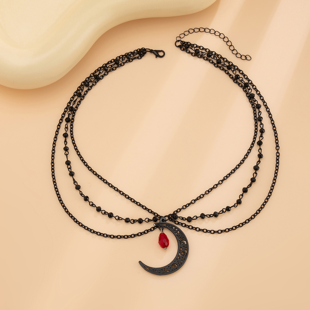 Collier à pampilles tendance en cristal et goutte de sang, chaîne de clavicule en alliage de qualité supérieure pour Halloween_voghion.com