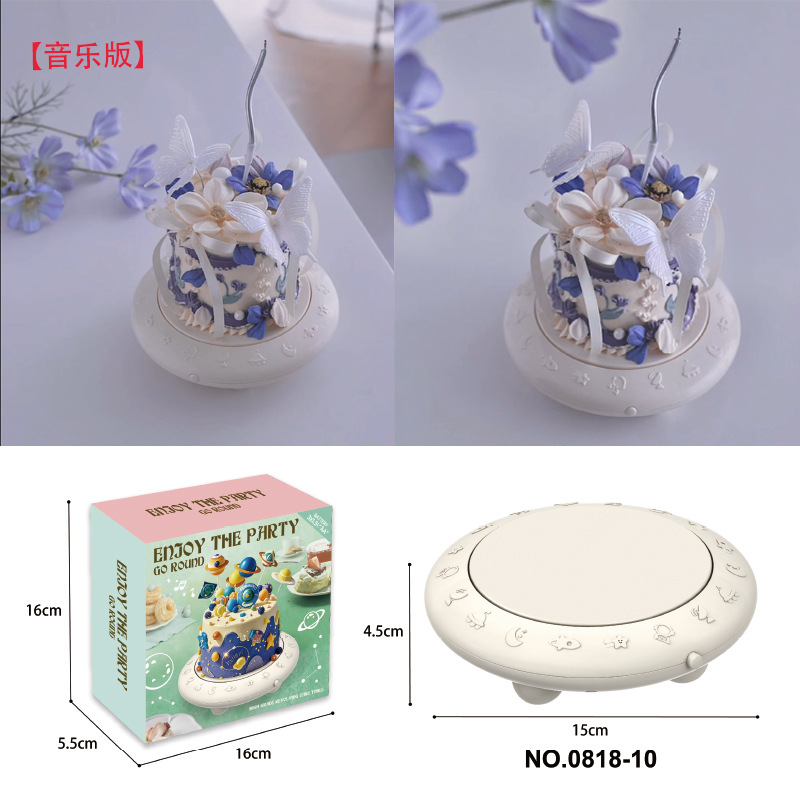 Máquina de torneado Carrusel Pastel de doble capa máquina de pastel máquina de postre giratorio automático placa giratoria mesa de postre máquina de torneado